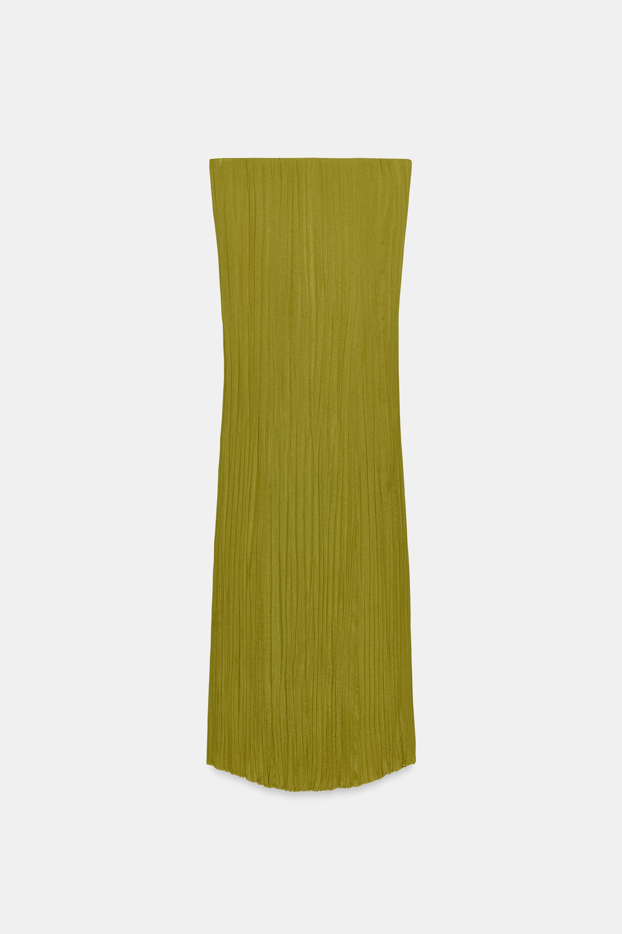 STRAPLESS TEXTURED DRESS